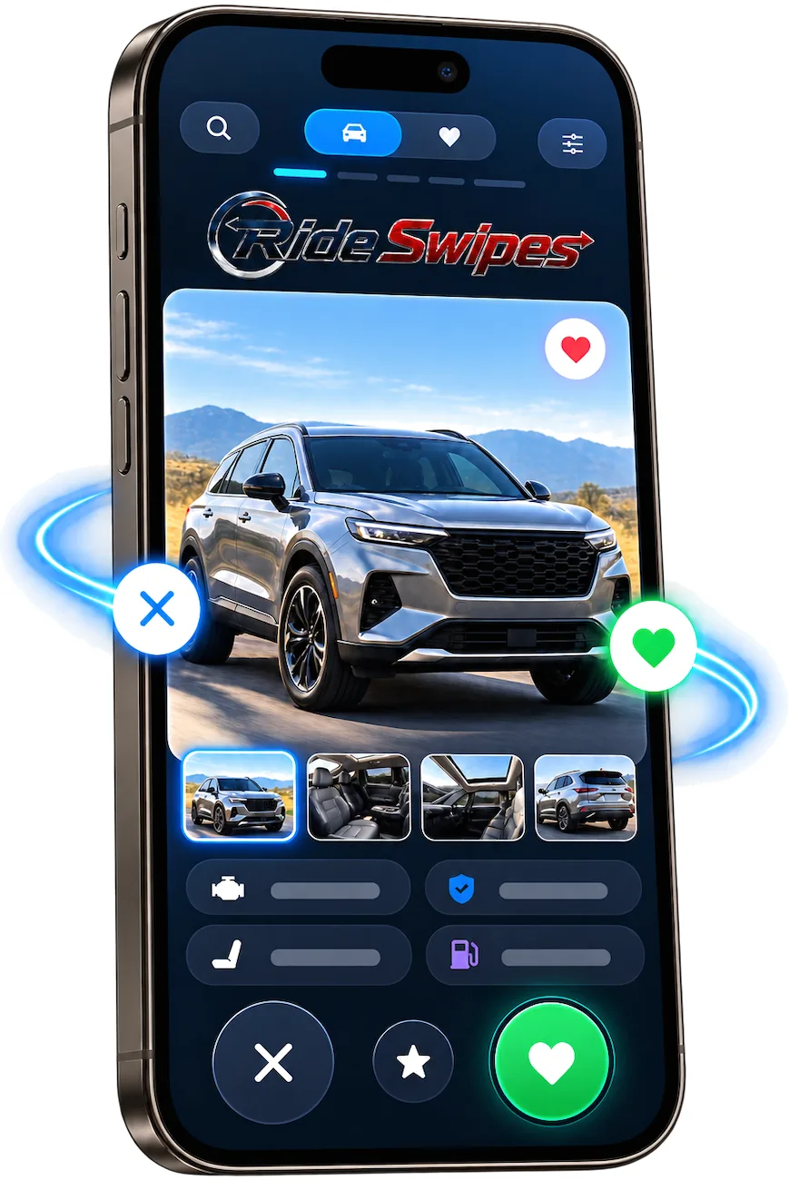 RideSwipes vehicle discovery and swipe interface.